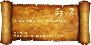 Szénási Klaudia névjegykártya