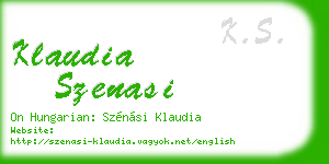 klaudia szenasi business card
