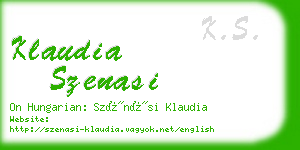 klaudia szenasi business card